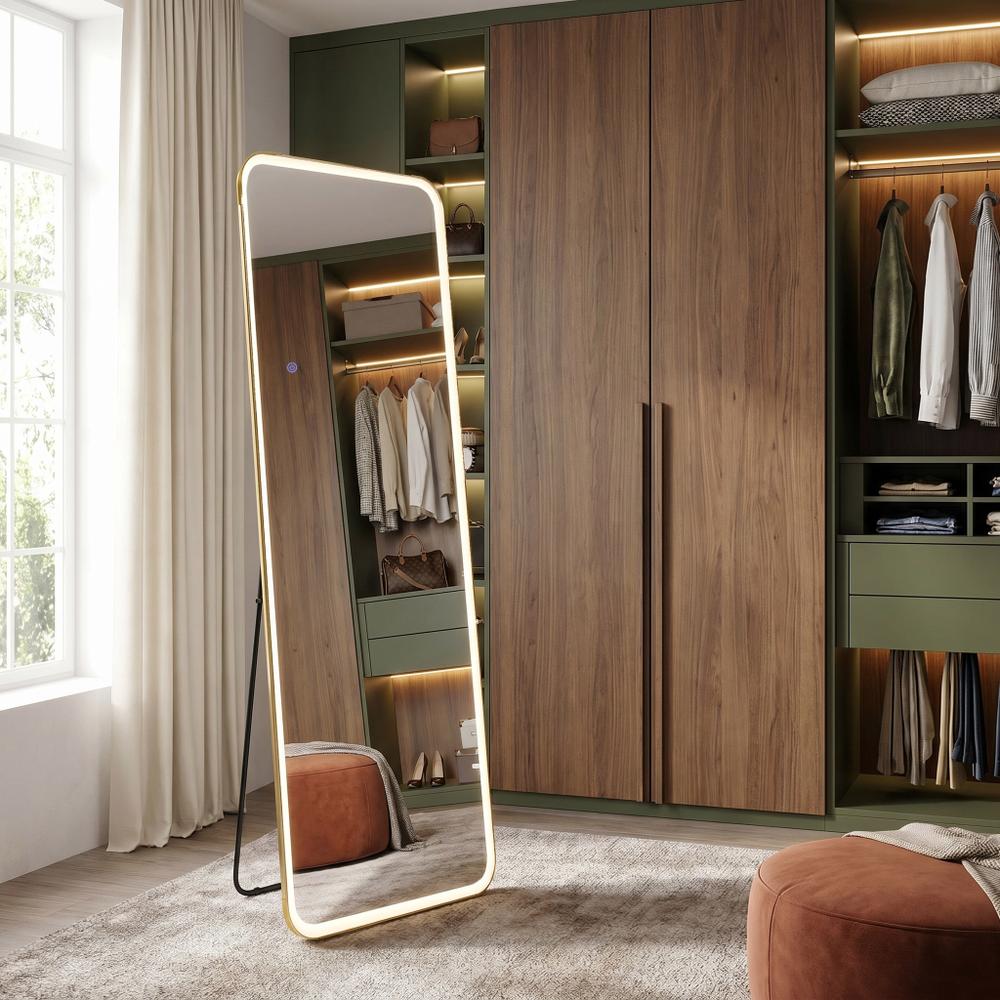 LED-SPEGEL Classico 50x160cm Brush Gold