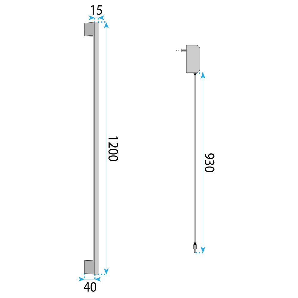 VÄGGLAMPA LED LHJ065-W 120 cm SVART