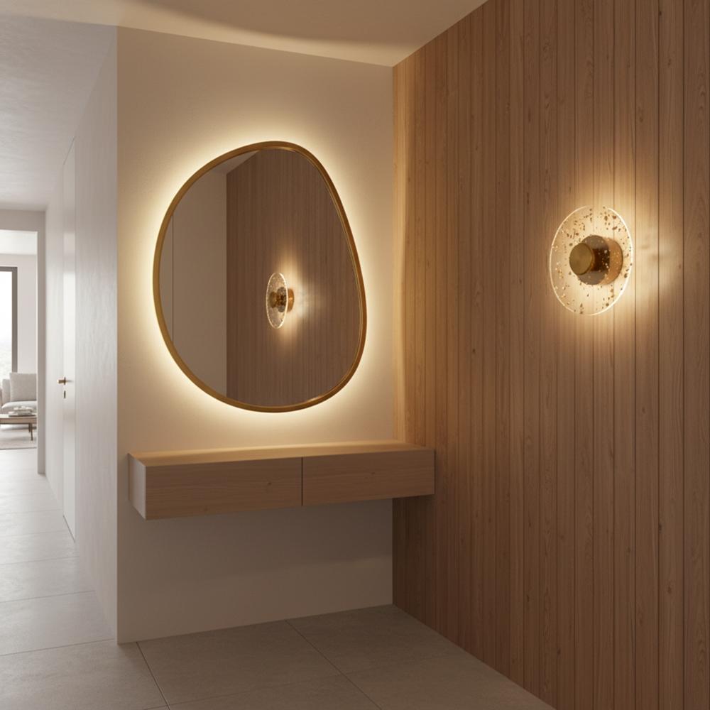 Vägglampa LED APP1795-W Borstad Guld