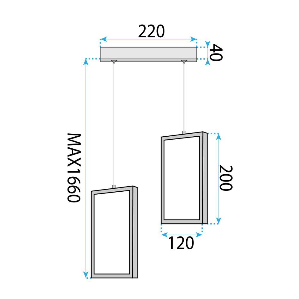 TAKLAMPA HÄNGANDE LED LHJ085-2CP SVART