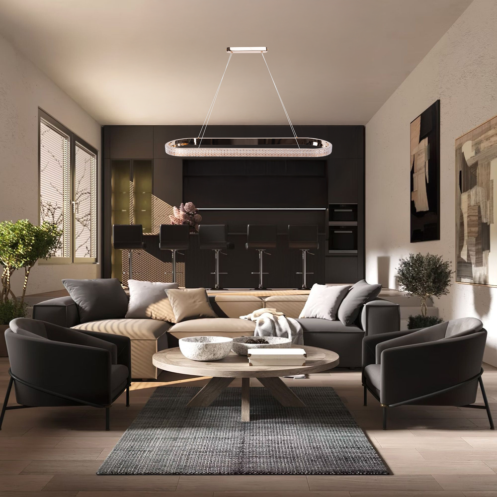 HÄNGLAMPA LED APP1751-CP Guld 90 cm