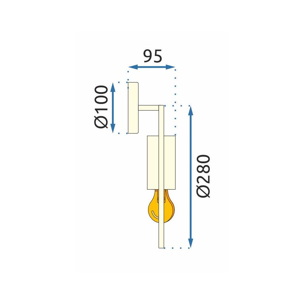VÄGGLAMPA KINKIET APP922-1W Guld