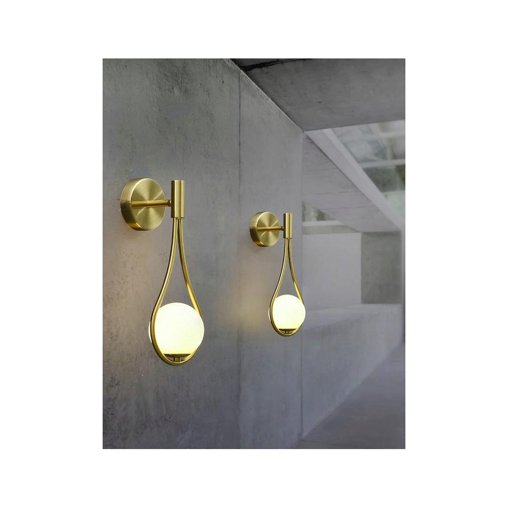 Vägglampa Väggarmatur Glasglob APP603-1W Guld