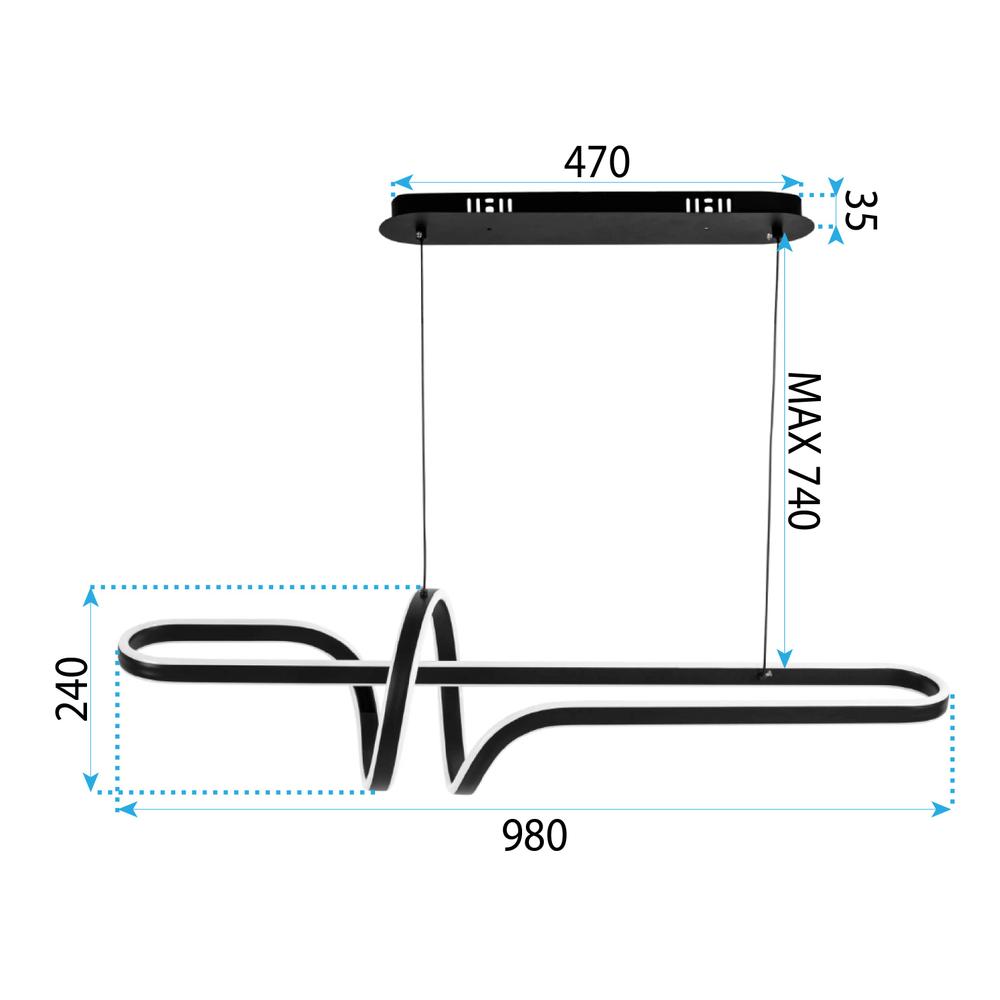 HÄNGANDE LED-LAMPA G038-CP SVART