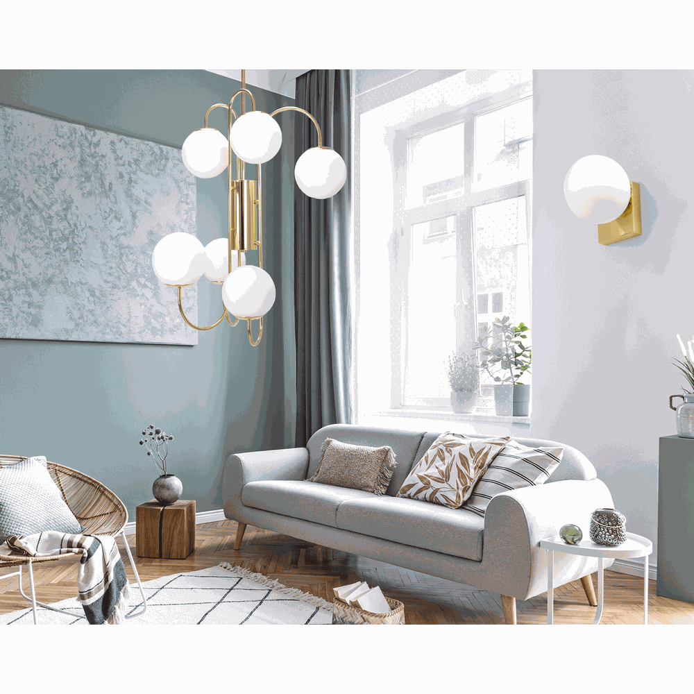 Vägglampa Väggarmatur Glaskula APP1009-1W Guld