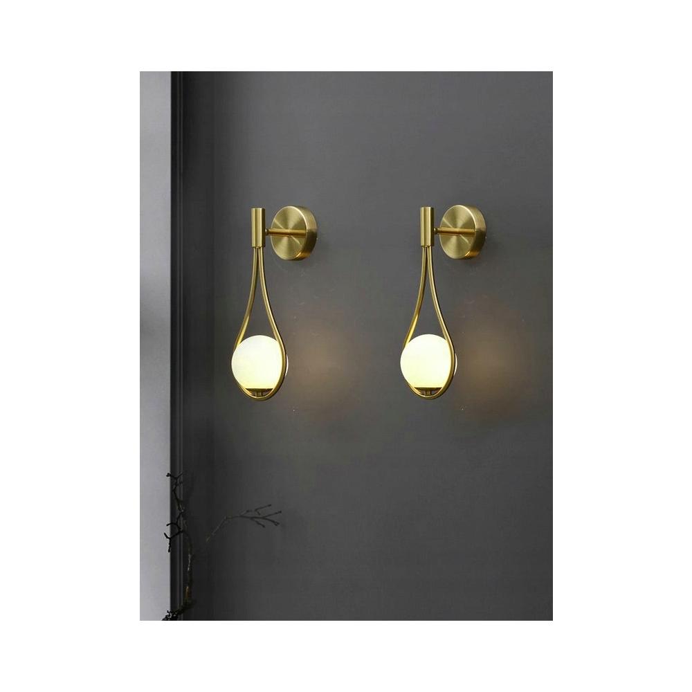 Vägglampa Väggarmatur Glasglob APP603-1W Guld