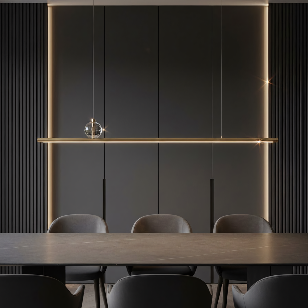 LED-pendellampa APP1778-CP Borstad Guld