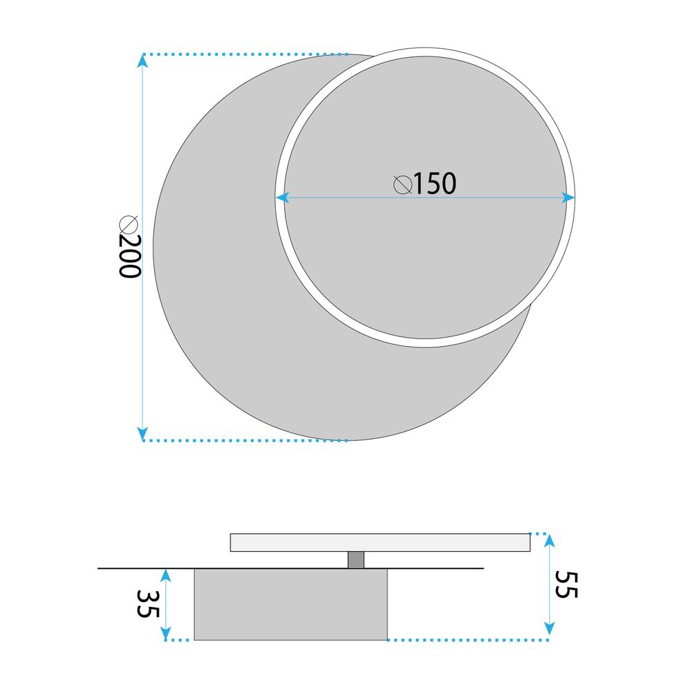 VÄGGLAMPA LED LHJ082-W Svart
