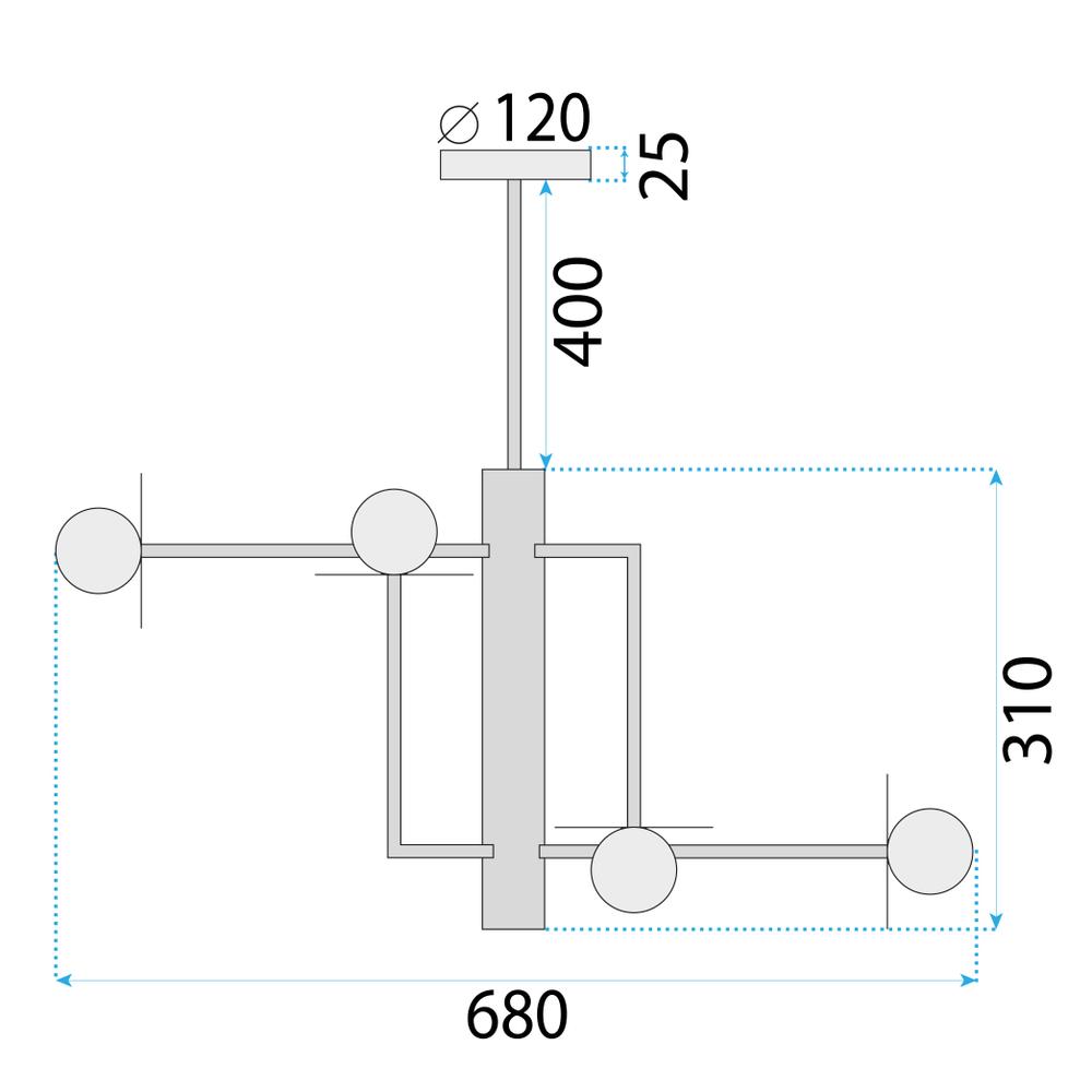 Hängande lampa APP1668-6CP Black