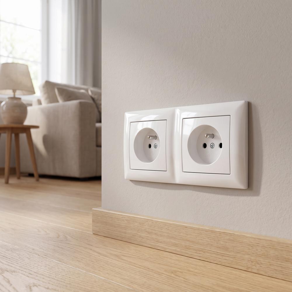 Marco doble para enchufes OSTE JNH014-2F White
