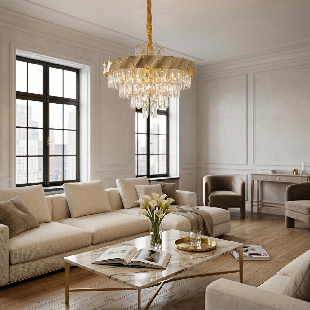 Kristall-pendellampa SWE076-CP 50cm GOLD