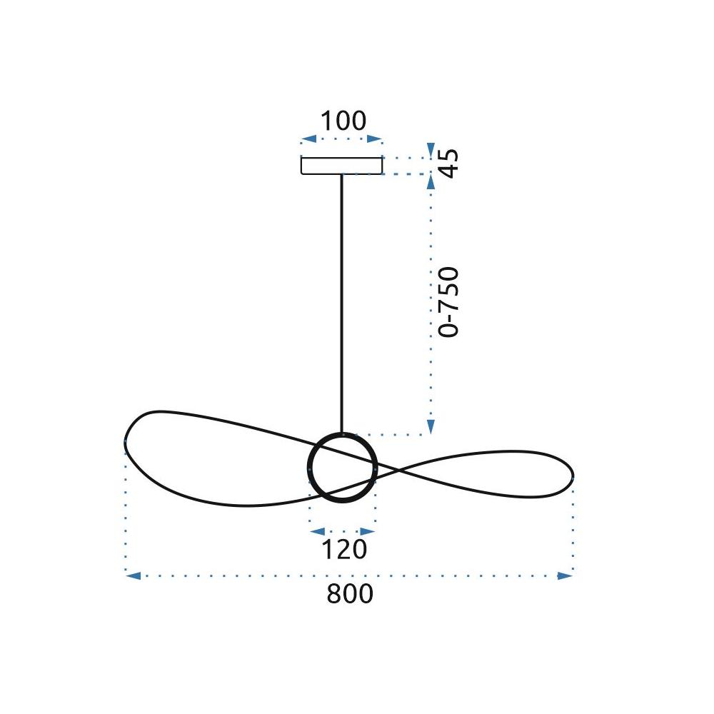 HÄNGLAMPA GENOMBRUTEN LED 80 cm APP652-1CP