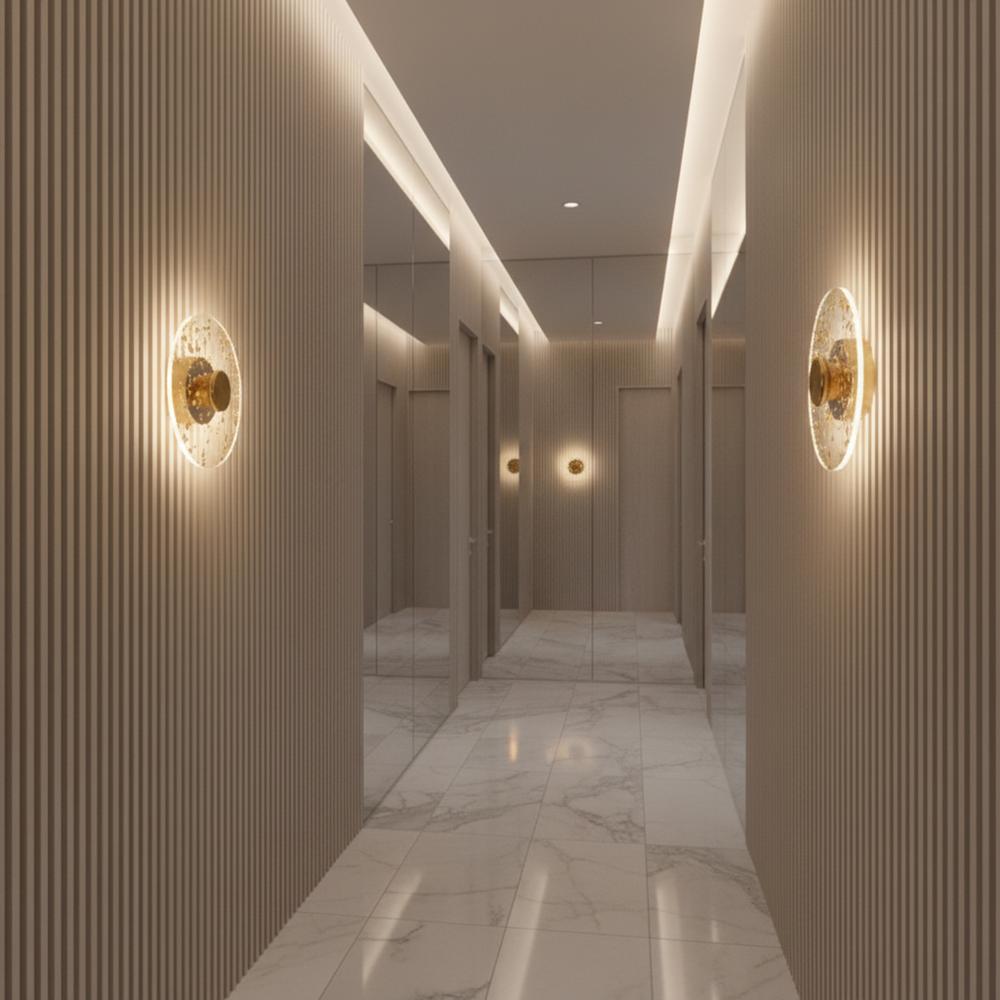 Vägglampa LED APP1795-W Borstad Guld