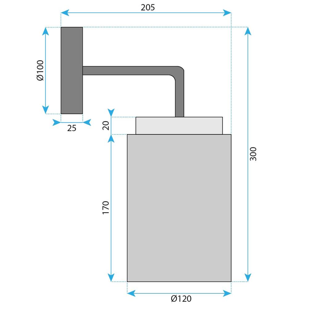 Vägglampa APP1814-1W Frosted Grey