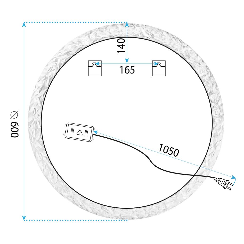 VÄGGSPEGEL LED 60 cm YH-3562