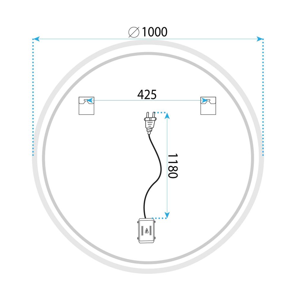 LED-väggspegel 100 cm HZJ100