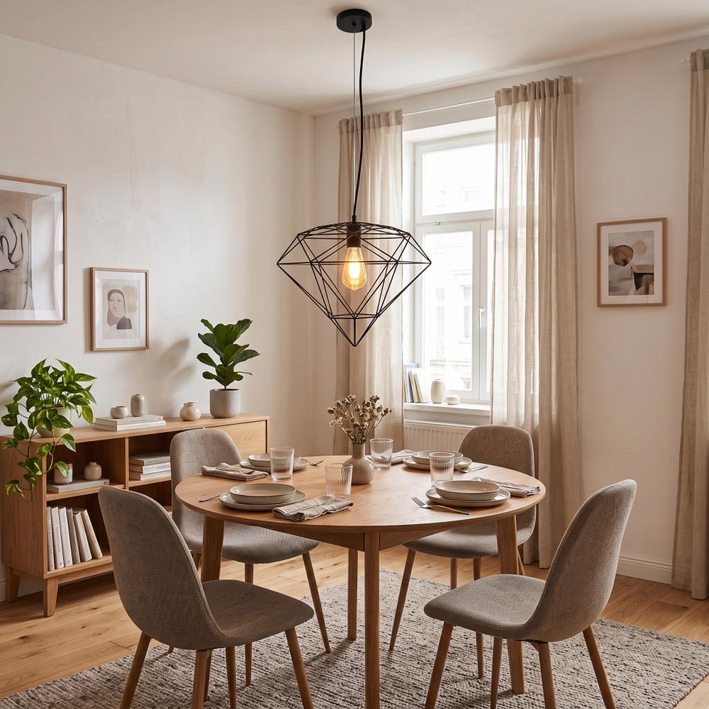 LAMPA WISZĄCA DIAMENT METAL LOFT  APP563-1CP Czarna