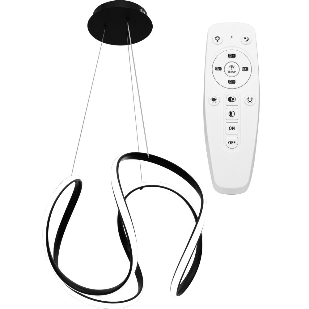 Modern takpendlad LED taklampa + FJÄRRKONTROLL APP387-CP SVART