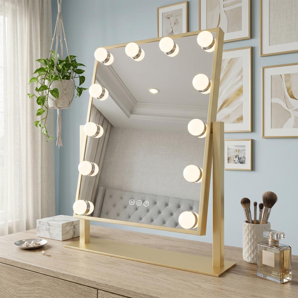 Spegel LED Style L.Gold 30x40
