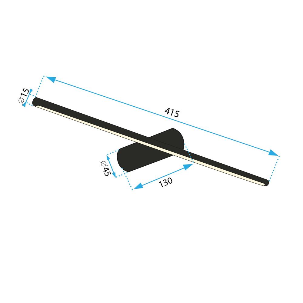 LED-VÄGGLAMPA FÖR BADRUM 40CM APP1341-W Svart