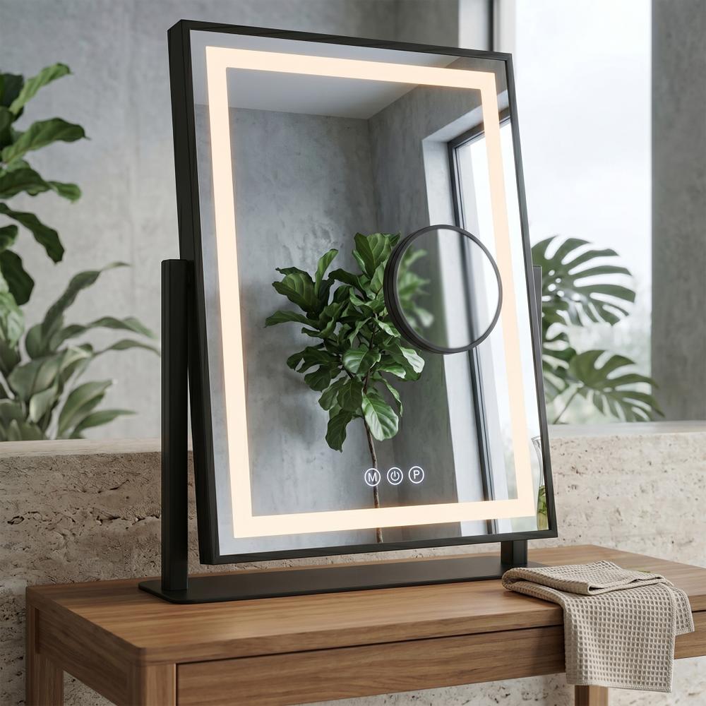LED-spegel LUMI Black 30x40cm