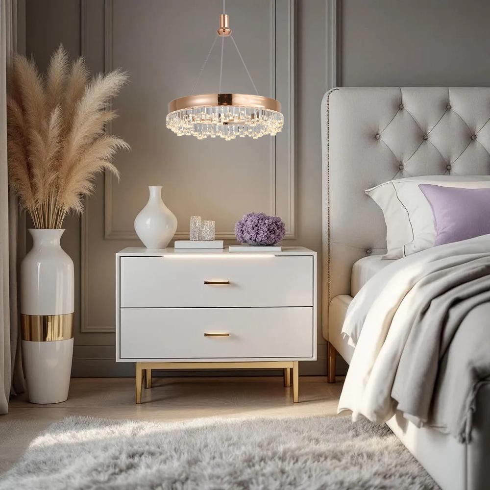 HÄNGLAMPA LED LHJ097-CP LJUS ROSÉGULD