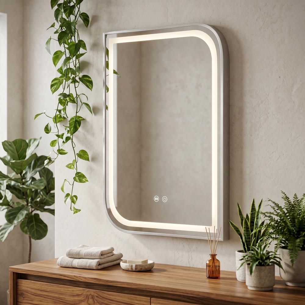 LED-VÄGGSPEGEL ZONE 80x60 BRUSH NICKEL