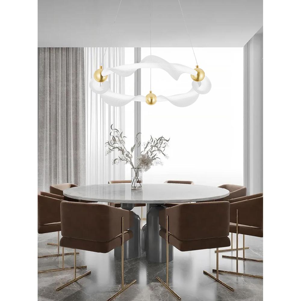HÄNGANDE LED-LAMPA G010-CP VIT/GULD