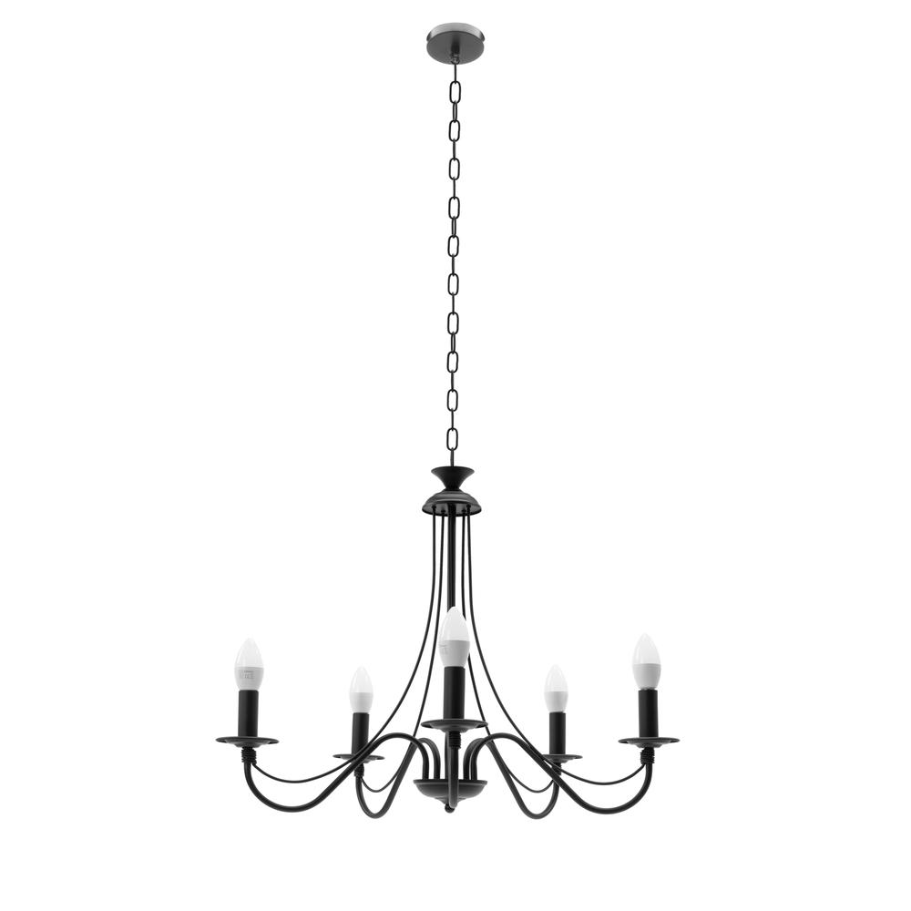 Rustik Takpendlad Lampa APP647-5CP Svart