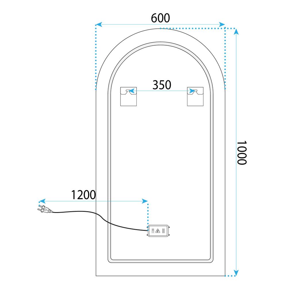 VÄGG-SPEGEL LED 60x100cm DART GULD