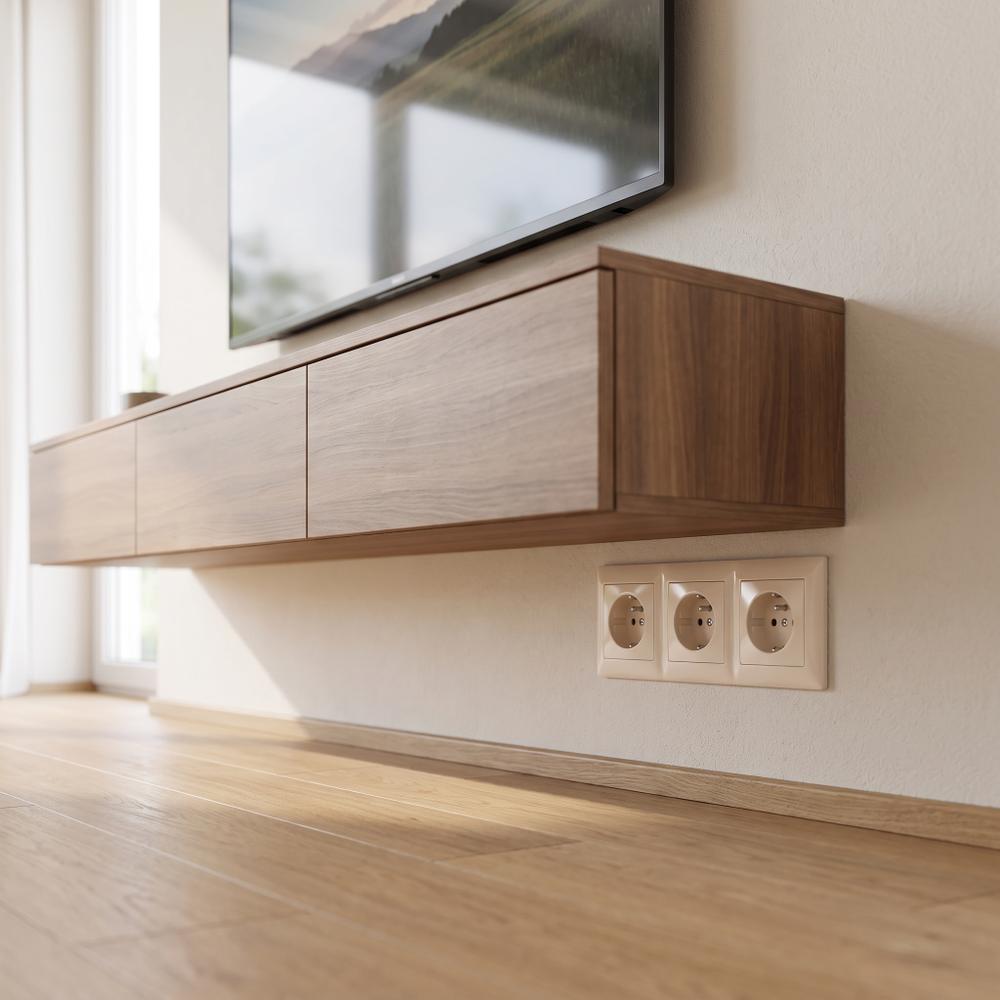 Háromszoros dugalj keret OSTE JNH015-3F Beige