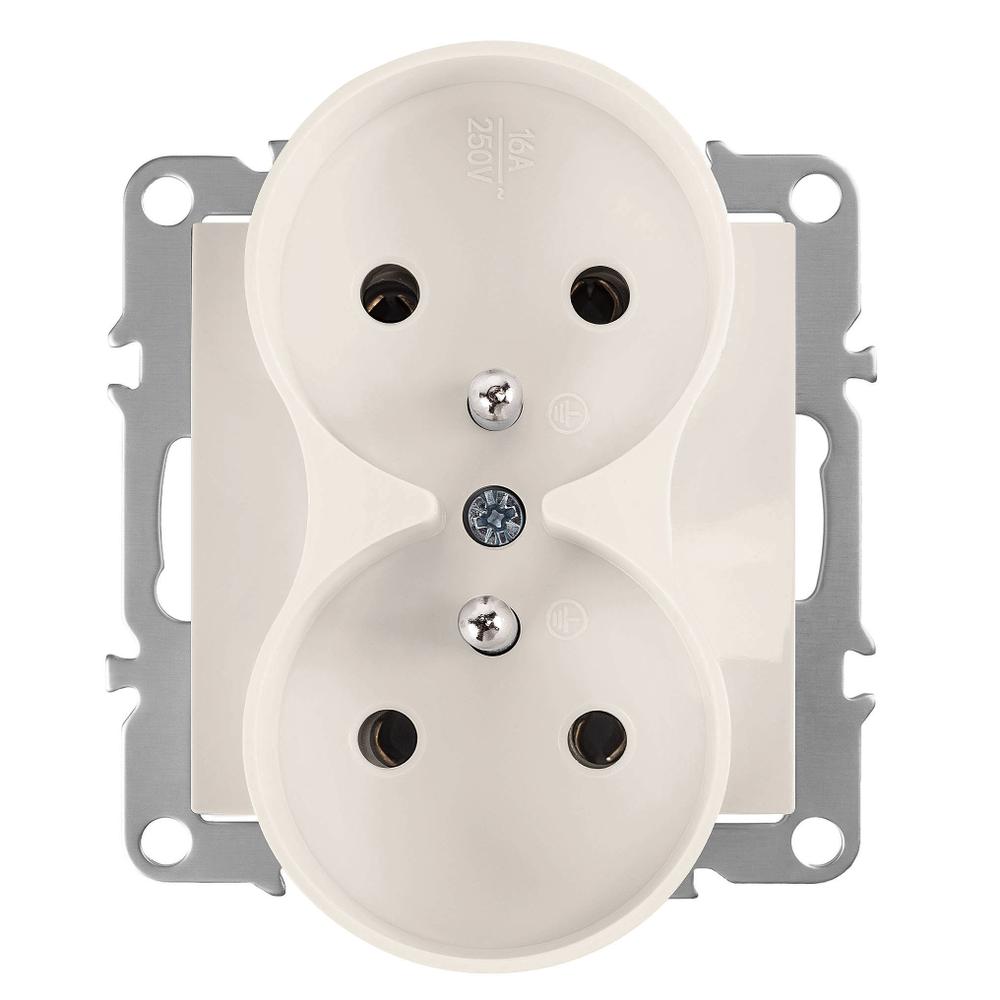 Double grounded socket OSTE JNH002-G Beige