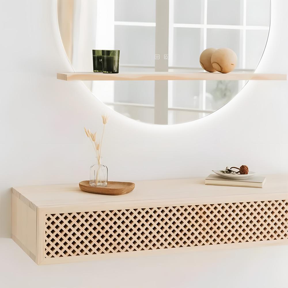 LED-VÄGGSPEGEL MED HYLLA 60 cm 102