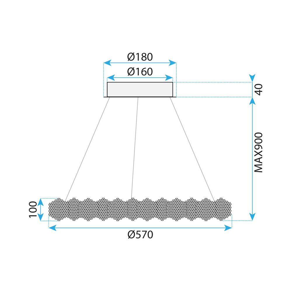 HÄNGLAMPA LED MS017-CP Krom 57 cm