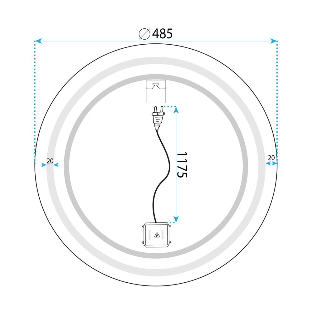 LED-VÄGGSPEGEL 50 cm BAS