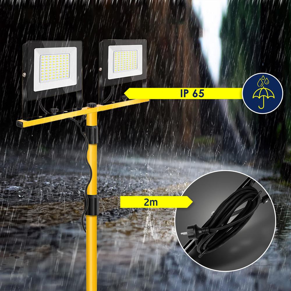 LED-halogen bygglampa på stativ RSL006-2x100N