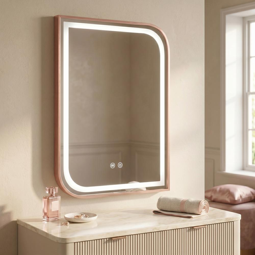LED-VÄGGSPEGEL ZONE 80x60 BRUSH  ROSE GOLD