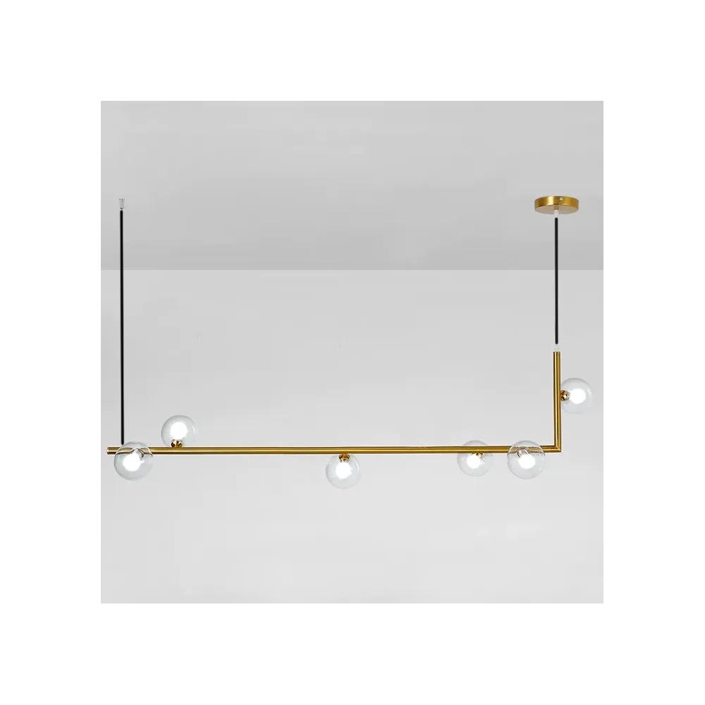 Hänglampa Glasglob APP690-6CP Guld