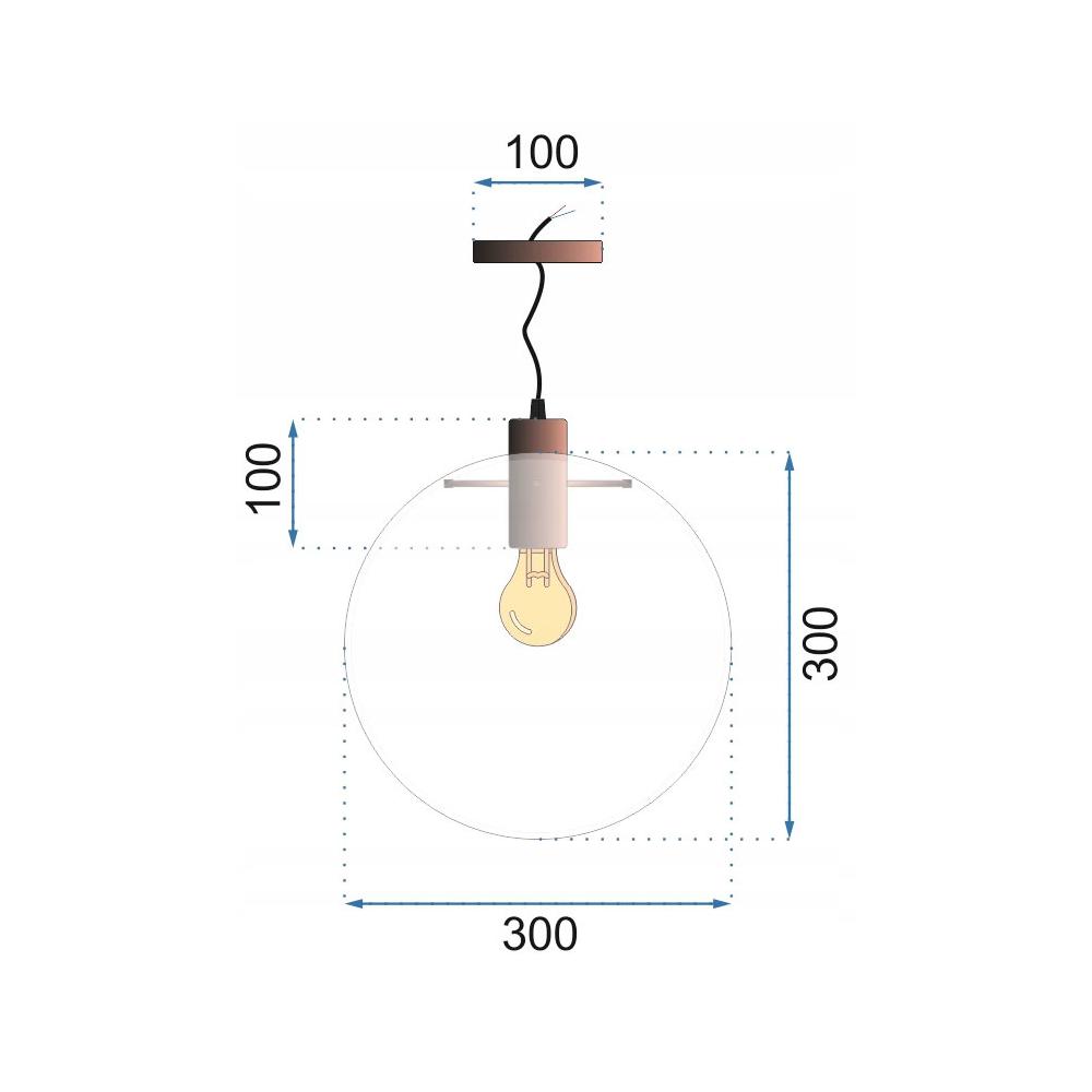 Glaspendellampa i tak med takplafond Lassi 30 cm APP308-1CP Svart