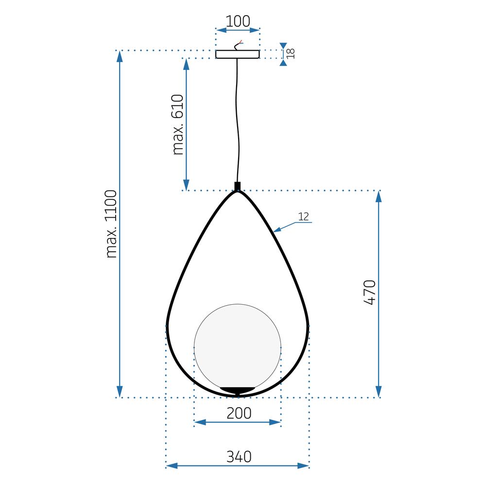 Modern taklampa loft APP938-1CP Svart