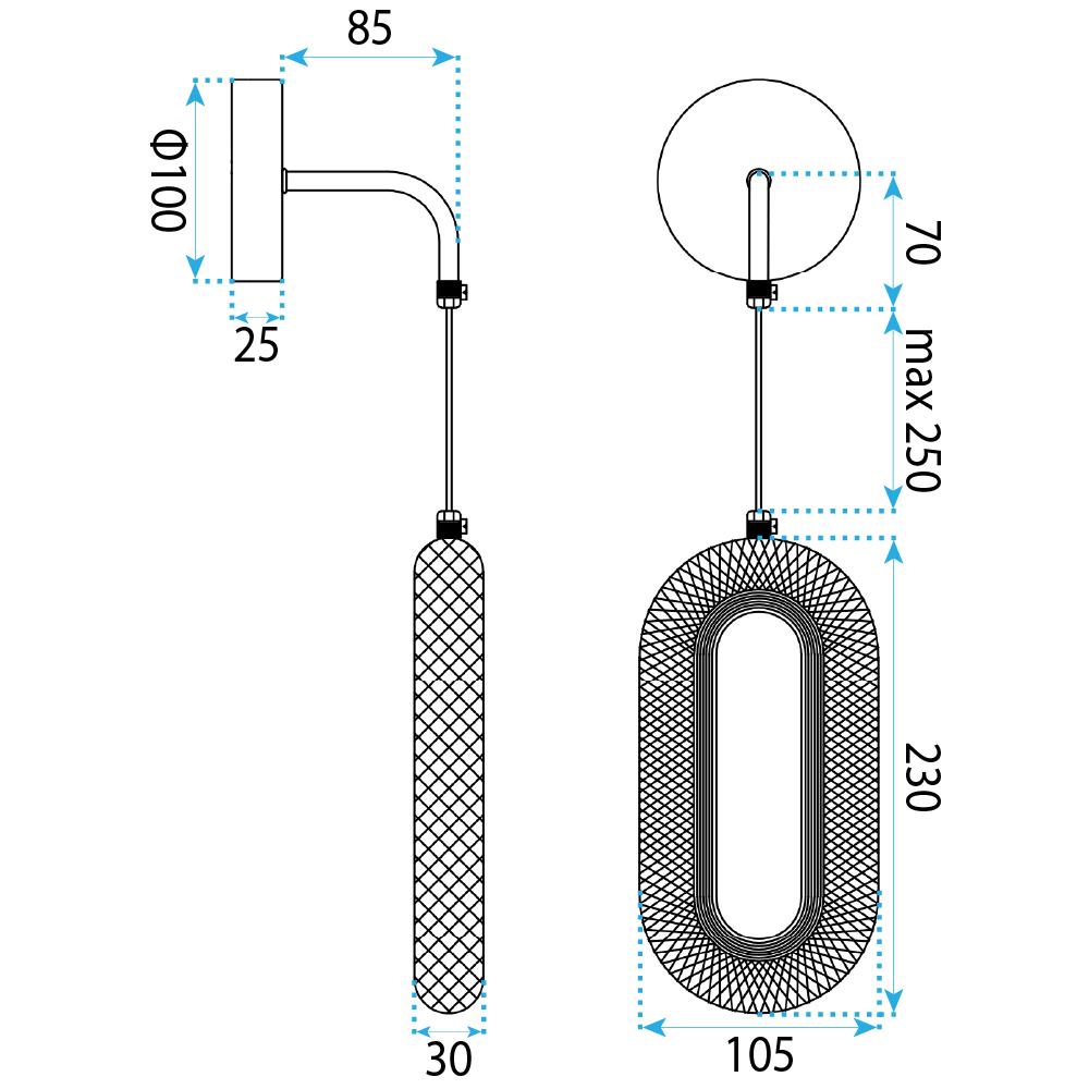 VÄGGLAMPA LED G172-W GULD