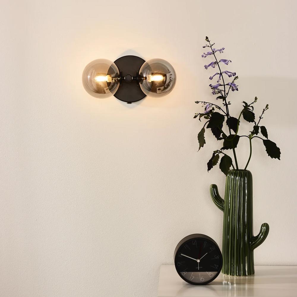 VÄGGLAMPA VÄGGLYKTA APP1162-2W Svart