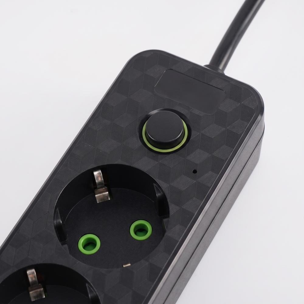 Pikendusjuhe 3 pistikupesa + 2x USB-A + USB-C JNH020-3A Black