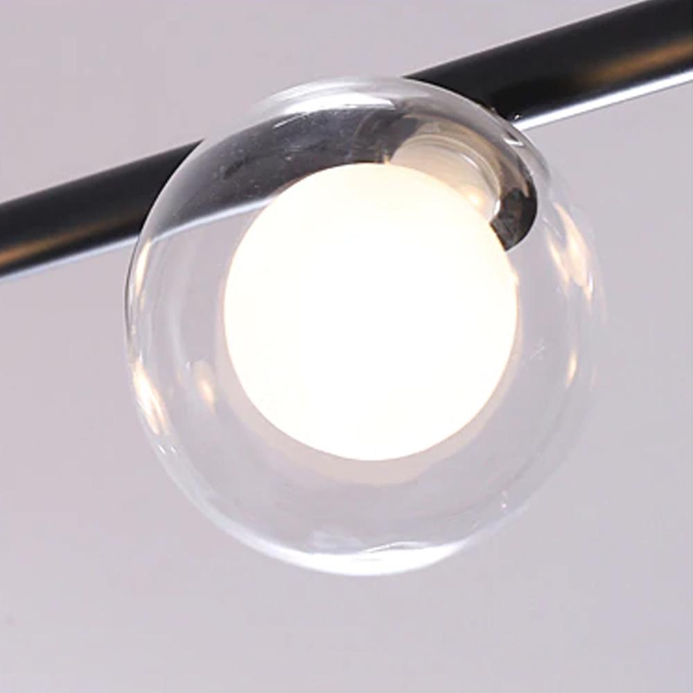 Metallisk industriell taklampa i glas APP754-8CP svart