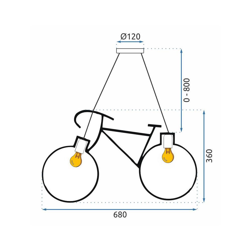 Taklampa hängande Cykel APP216-2CP