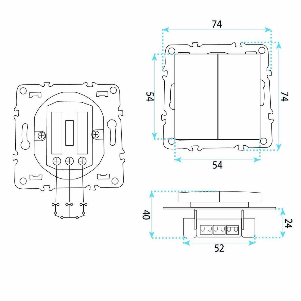 Interruptor Doble OSTE JNH007-W BEIGE