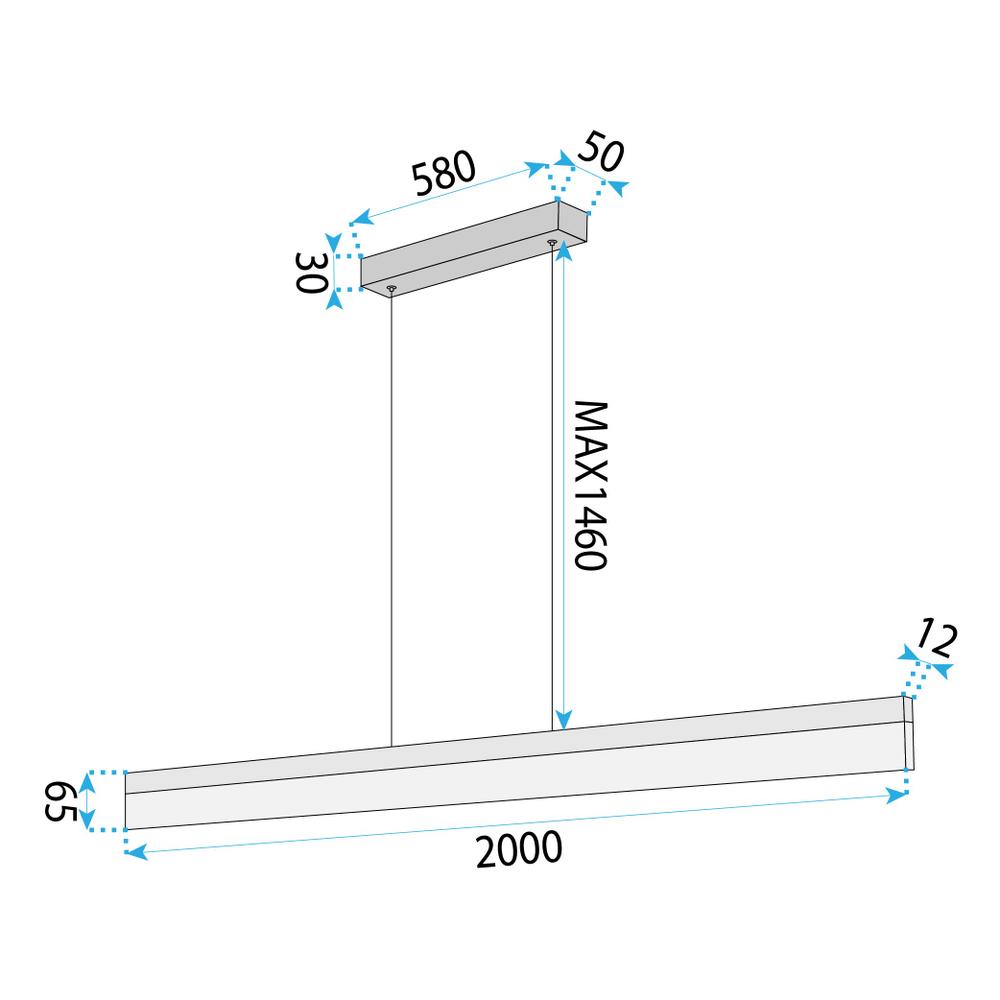 Hängande LED-lampa APP1697-CP 200 cm Borstad Guld