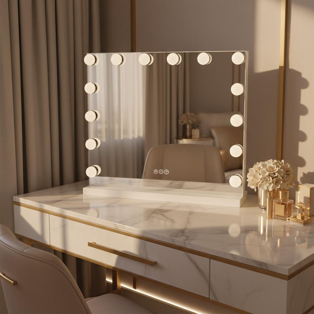 LED-väggspegel HOLLYWOOD White