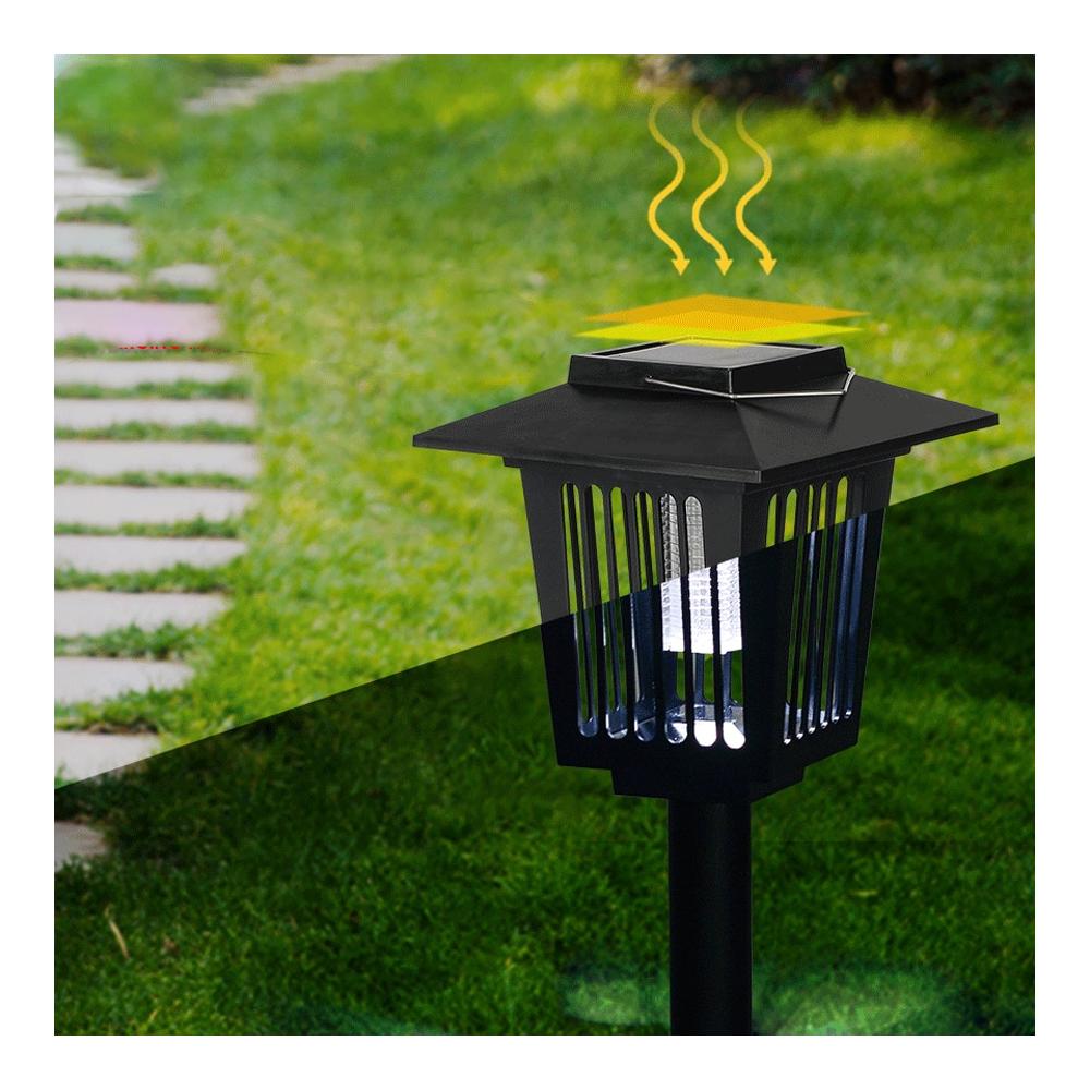 Solcellsdriven LED insektsdödande trädgårdslampa J-22 Svart
