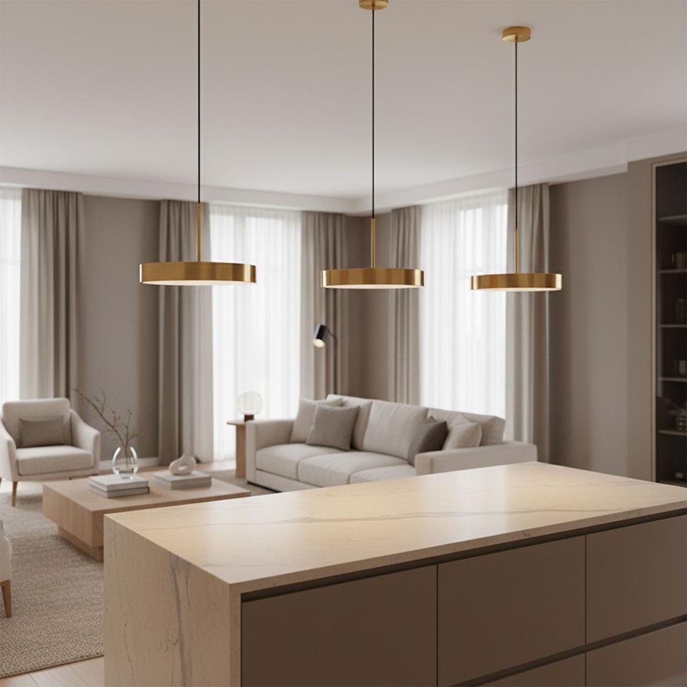 TAKLAMPA HÄNGANDE LED APP1687-1CP 30CM BORSTAD GULD